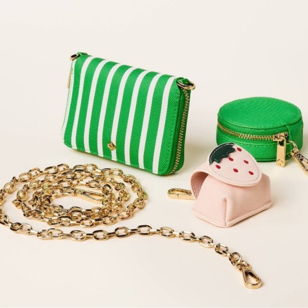 New Kate Spade x Target Stripe Mini Crossbody Bag w Coin Pouch & AirPod case - Picture 3 of 4